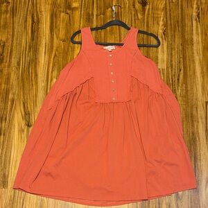 Madelyn womens tank dress medium 8 10 dusty pink waffle flowy knee mini cotton